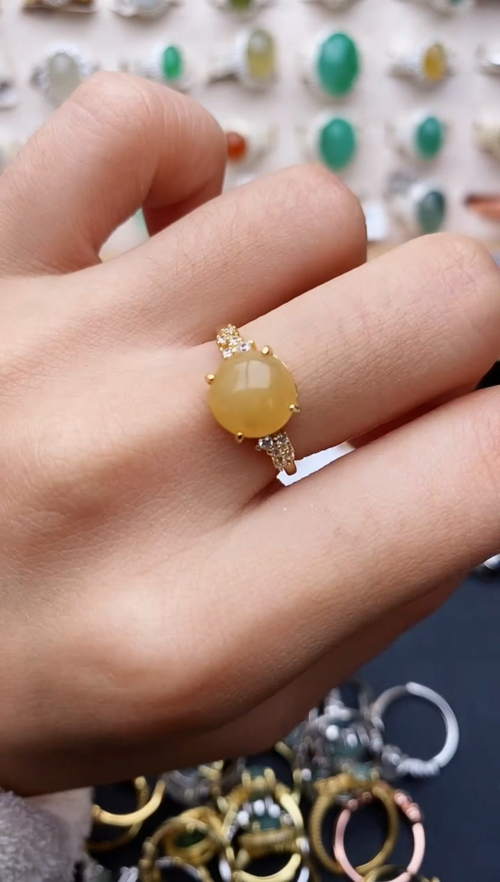 【闪购商品】翡翠戒指银S925镶嵌缅甸翡翠