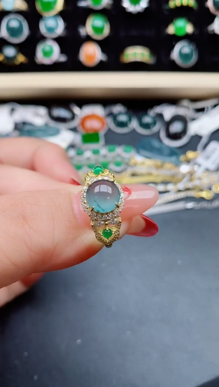 【闪购商品】翡翠戒指银S925镶嵌321321