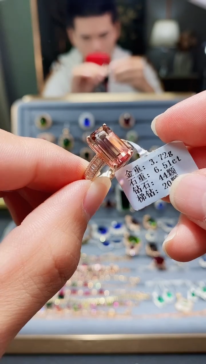 【闪购商品】碧玺戒指18K金镶嵌6.51.