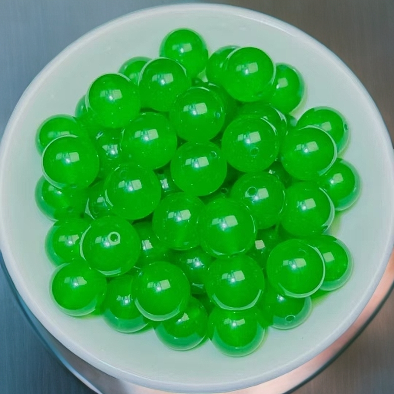 【优品甄选】天然散珠冰阳绿14mm 15颗 宠1颗（赠弹力绳）F015