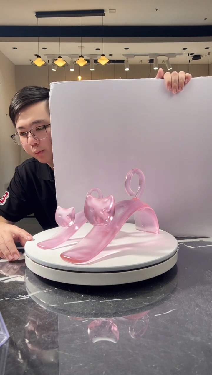 摆件巴比特美学-粉色猫咪一组