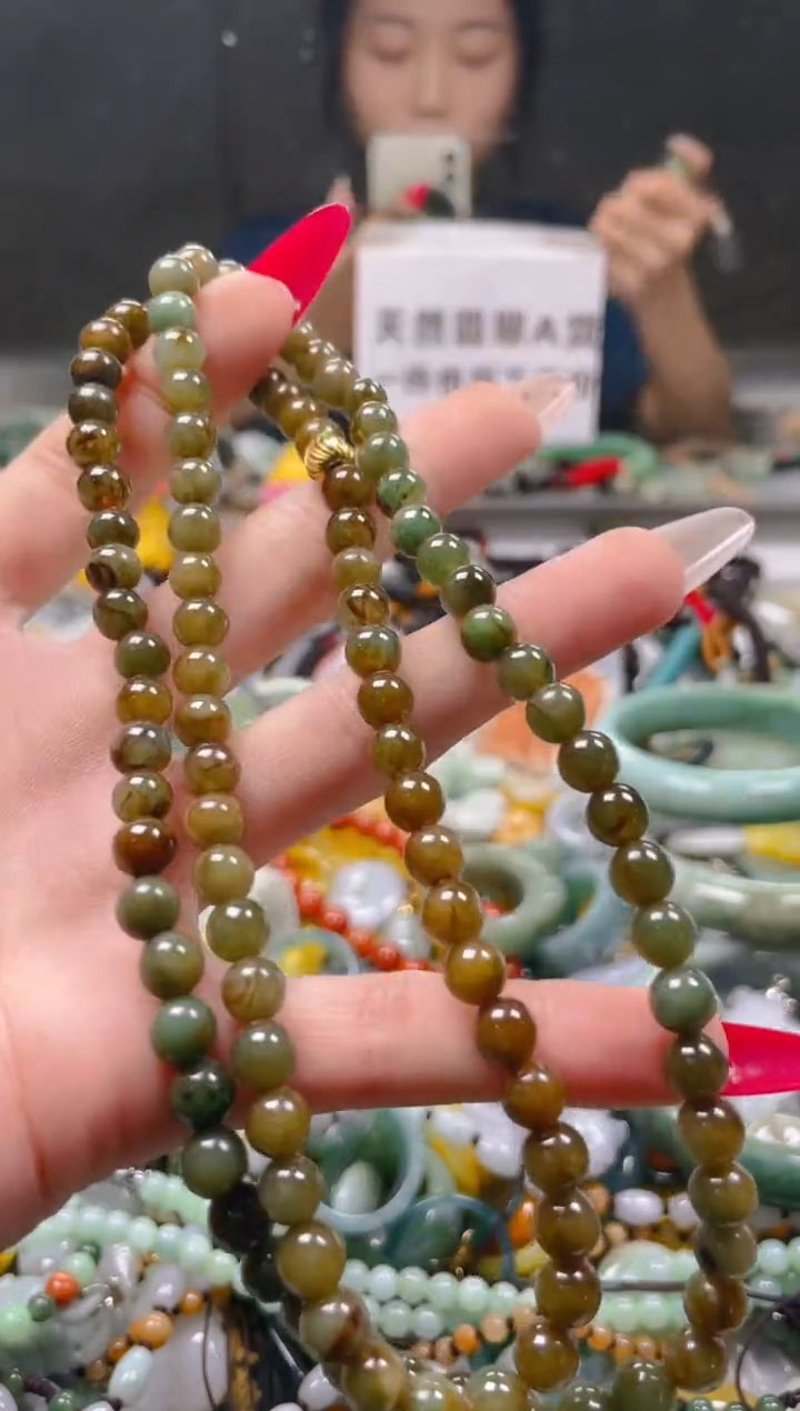 【闪购商品】翡翠颈饰未镶嵌6MM/V/翡翠A货一图一物