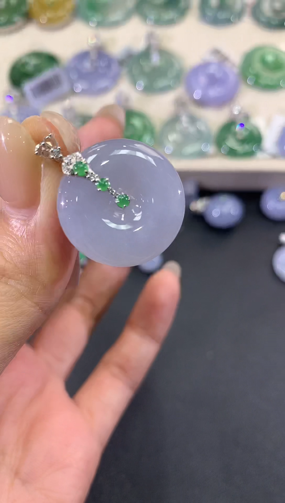 【闪购商品】翡翠吊坠(不含链)18K金镶嵌a84多样性一件发紫货有色差