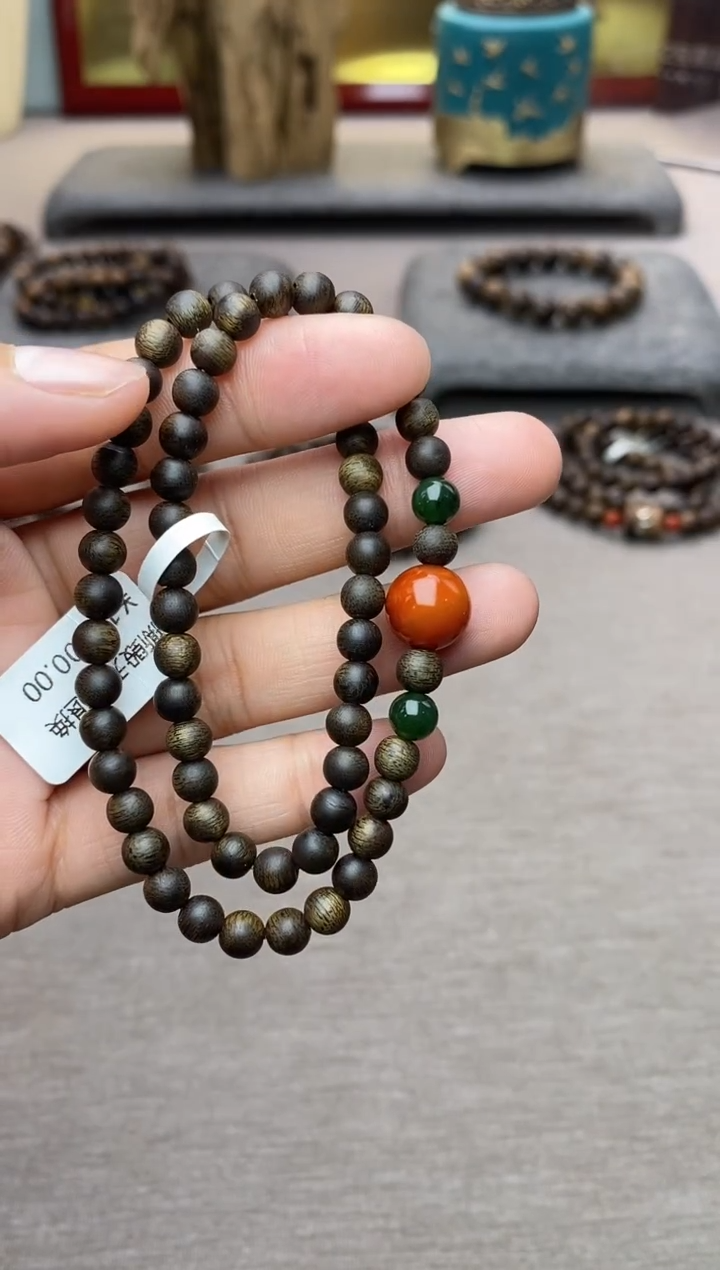 【闪购商品】沉香手串越南顺化紫棋糖结料0.5双圈沉水＋配饰