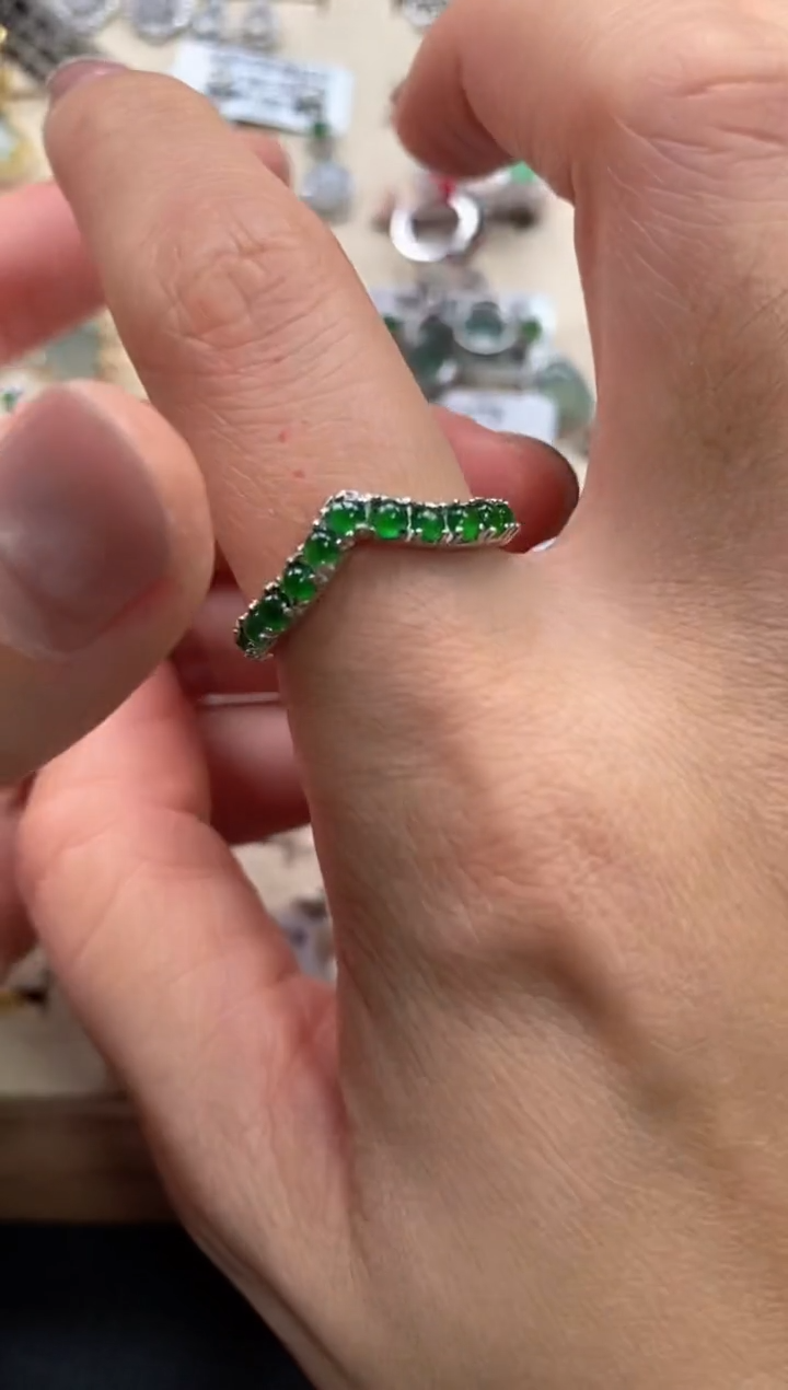 【闪购商品】翡翠戒指银S925镶嵌11111--1