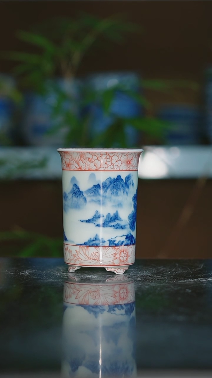 【闪购商品】手绘陶瓷内口5.3高9.3深