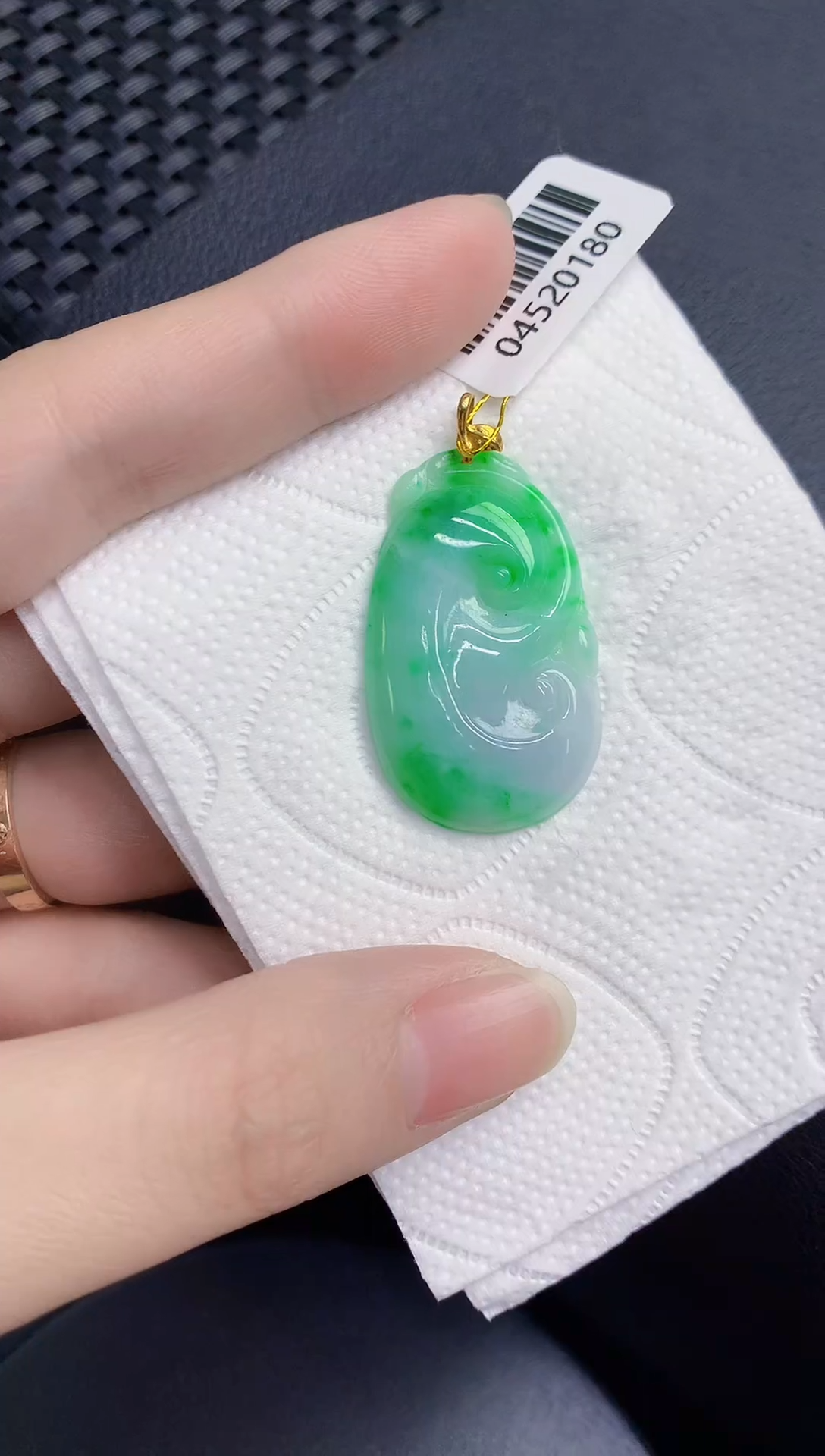 颈饰18K金镶嵌翡翠天然翡翠缅甸A货