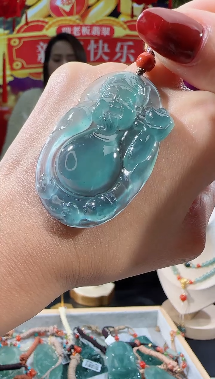 【闪购商品】翡翠吊坠(不含链)未镶嵌财神