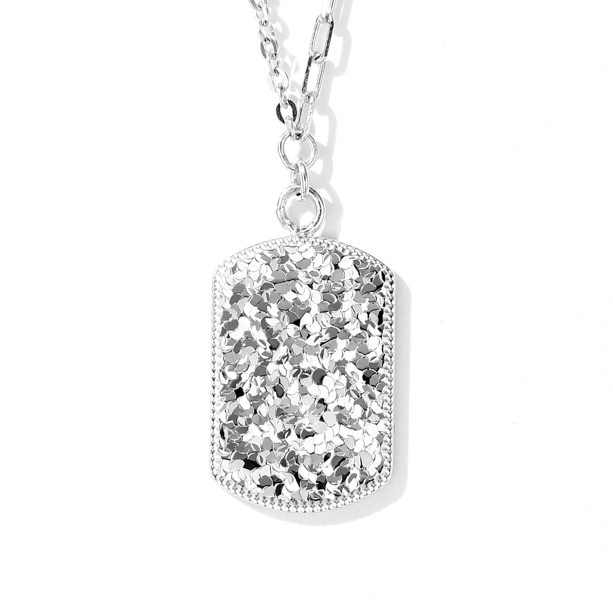 铂金Pt950碎碎冰无事牌项链时尚无事牌吊坠时尚百搭铂金项链