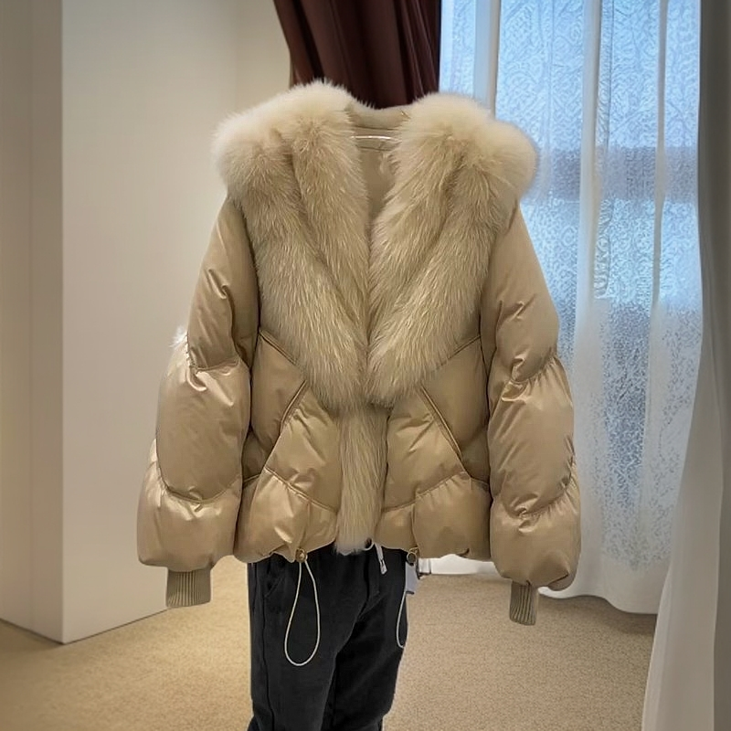 【大爱美依缘】新款时尚百搭韩版大毛领宽松加厚保暖时尚棉服女潮