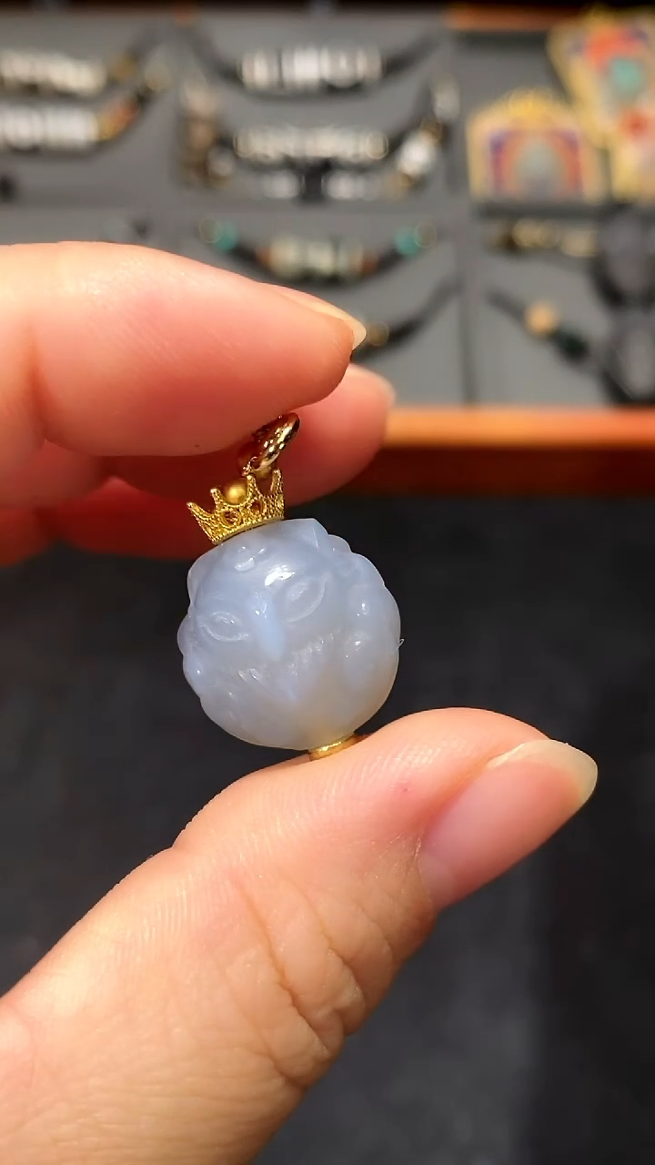 【闪购商品】玛瑙/玉髓单珠未镶嵌皇冠凤九项链