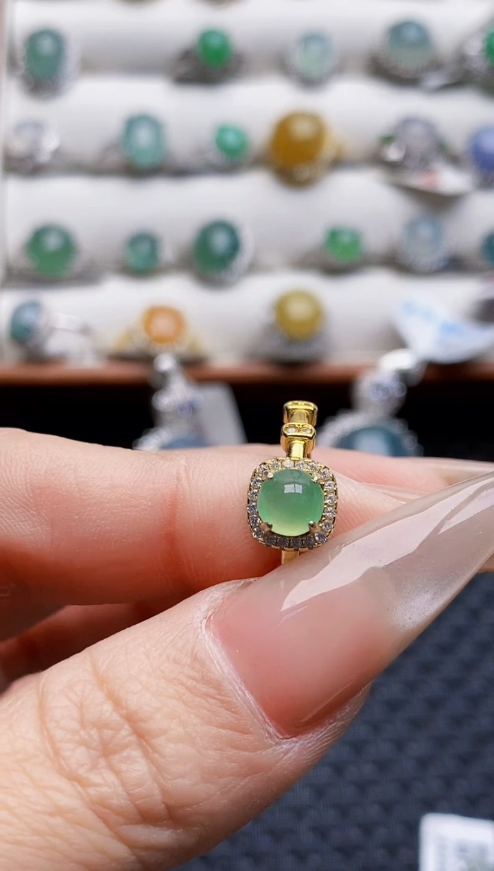 银S925镶嵌戒指翡翠0602