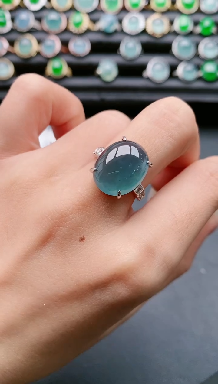 【闪购商品】翡翠戒指银S925镶嵌111111111