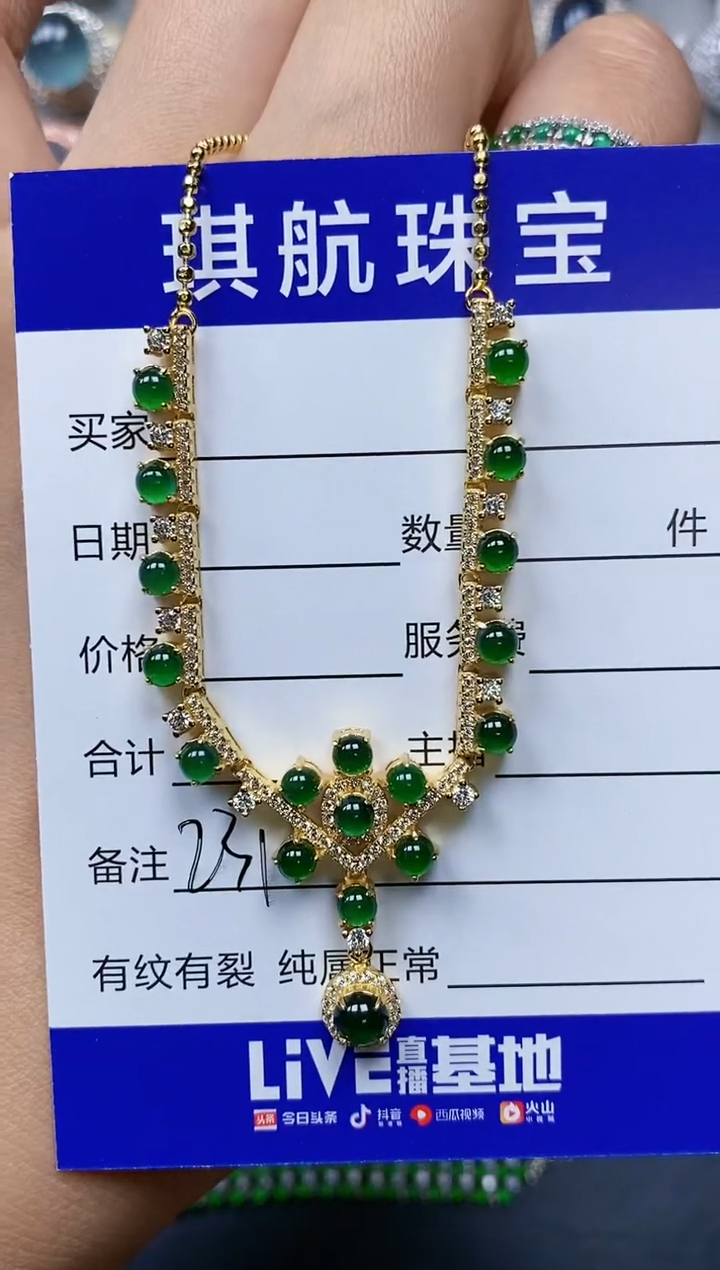 【闪购商品】翡翠颈饰银S925镶嵌0231