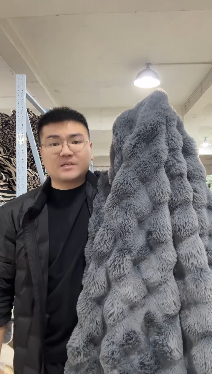 兔毛【高货托斯卡纳泡泡毯2*2.3米】外贸原单毛毯拍完现场打开看