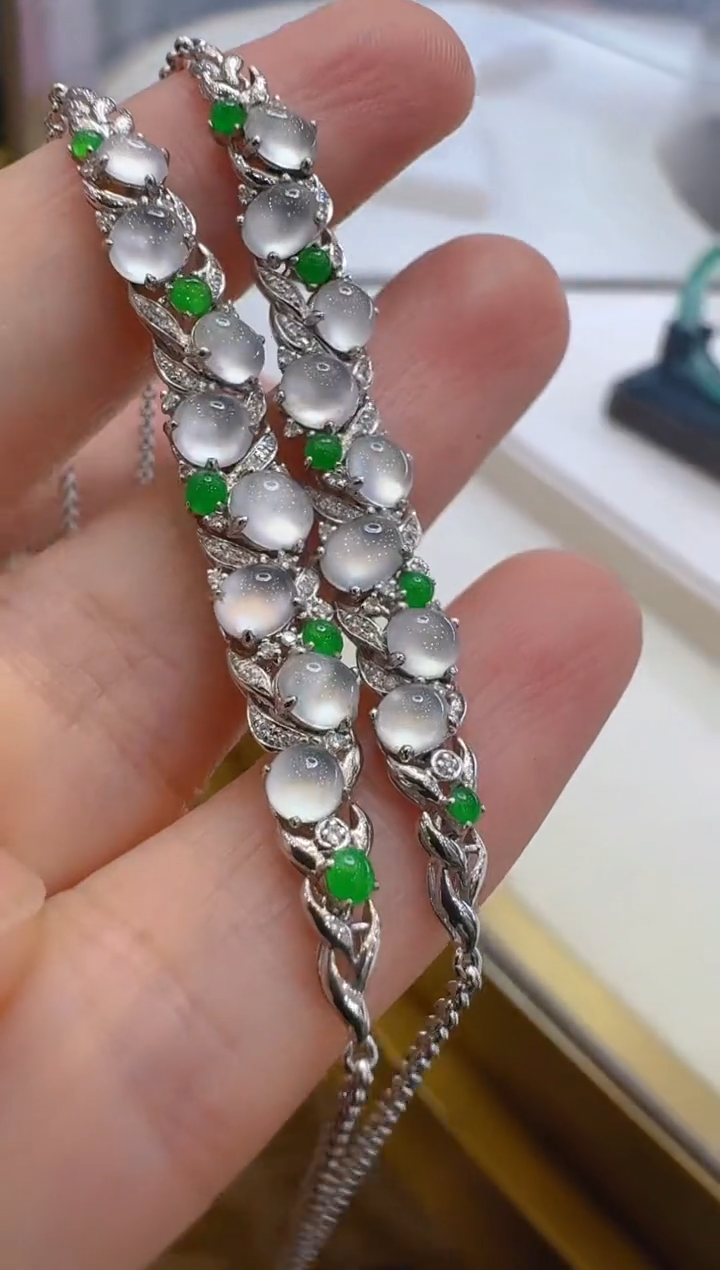 18K金镶嵌手链翡翠多样性团购发一件