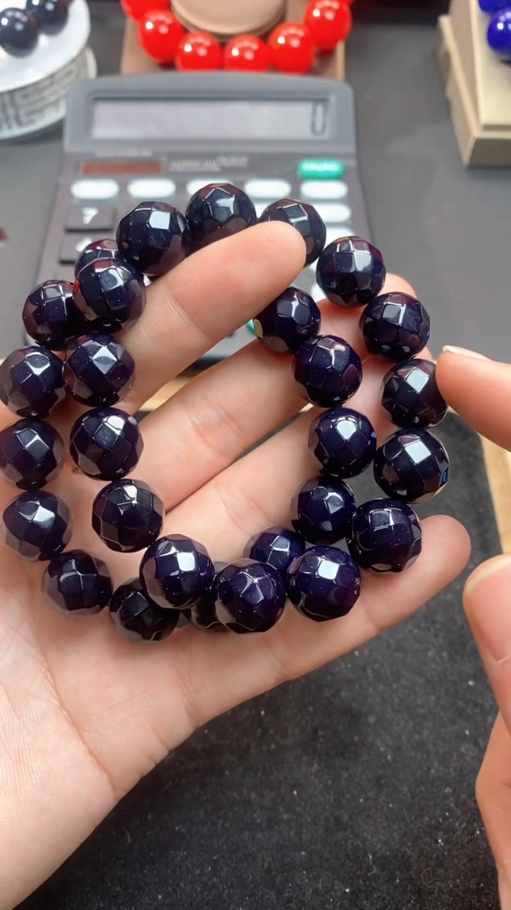 【闪购商品】玛瑙/玉髓手串未镶嵌紫龙醇钻切工艺卡14