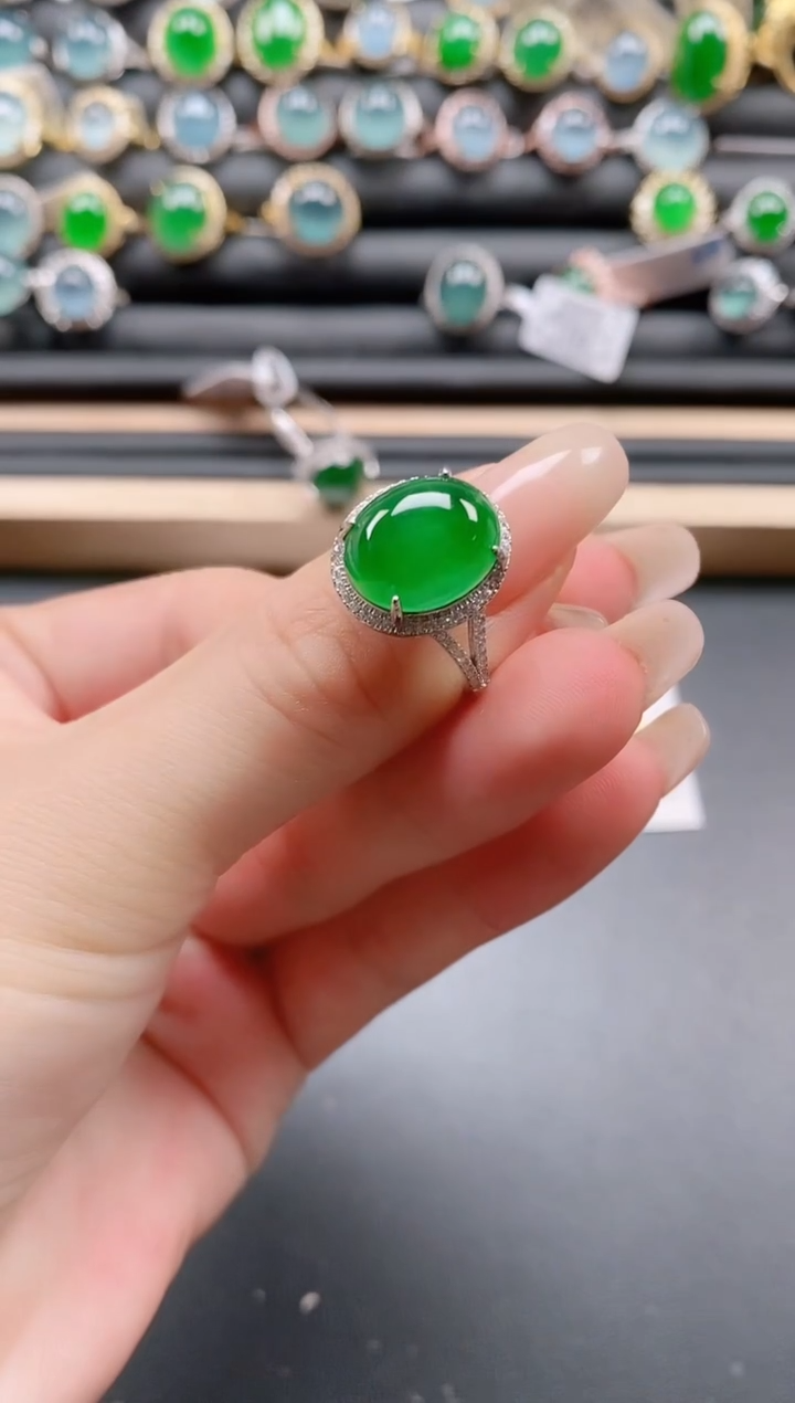 银S925镶嵌戒指翡翠1111