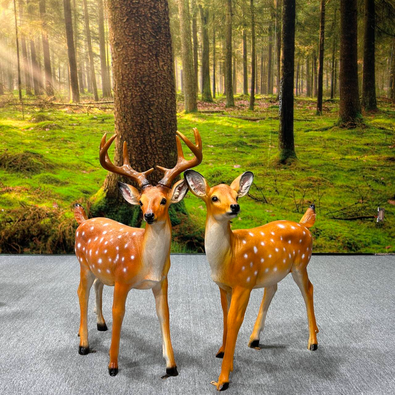 （有送两只小鹿）大号梅花鹿仿真动物庭院花园装饰摆件草坪落地摆件