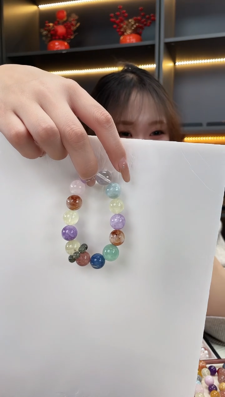 未镶嵌手链水晶蓝晶多宝手串