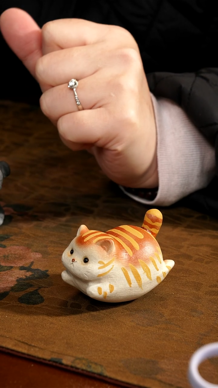 茶壶紫砂胖橘猫茶宠