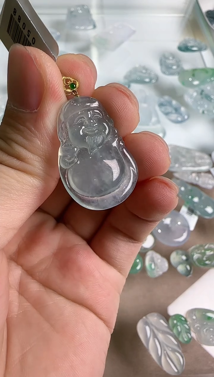 【闪购商品】翡翠吊坠(不含链)18K金镶嵌··