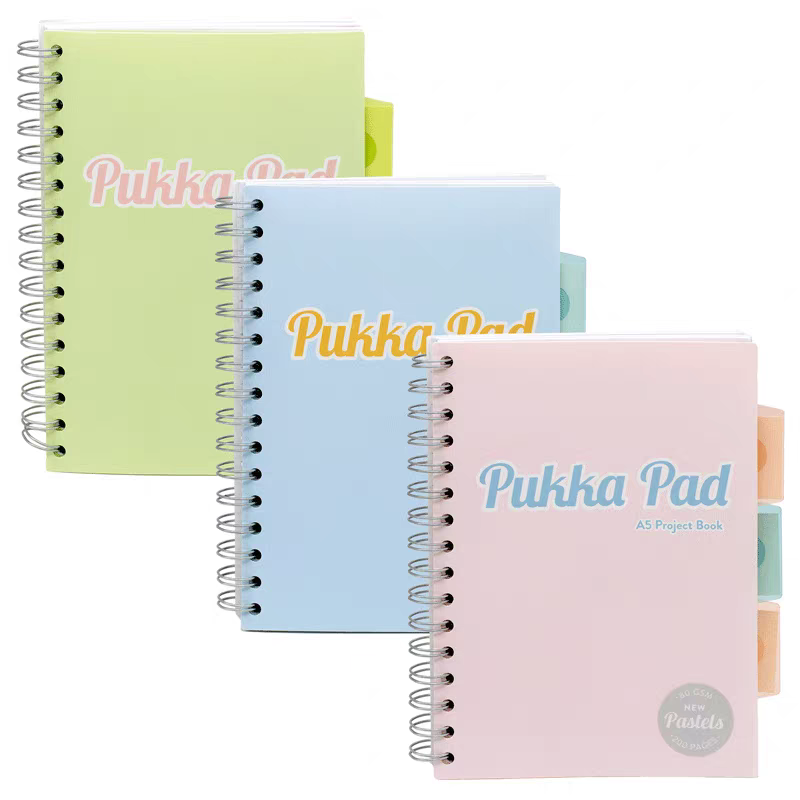 Pukka Pad Pastel系列A4/A5高颜值双线圈易撕错题手帐本薄脆2013