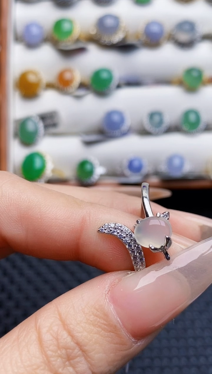 银S925镶嵌戒指翡翠1254