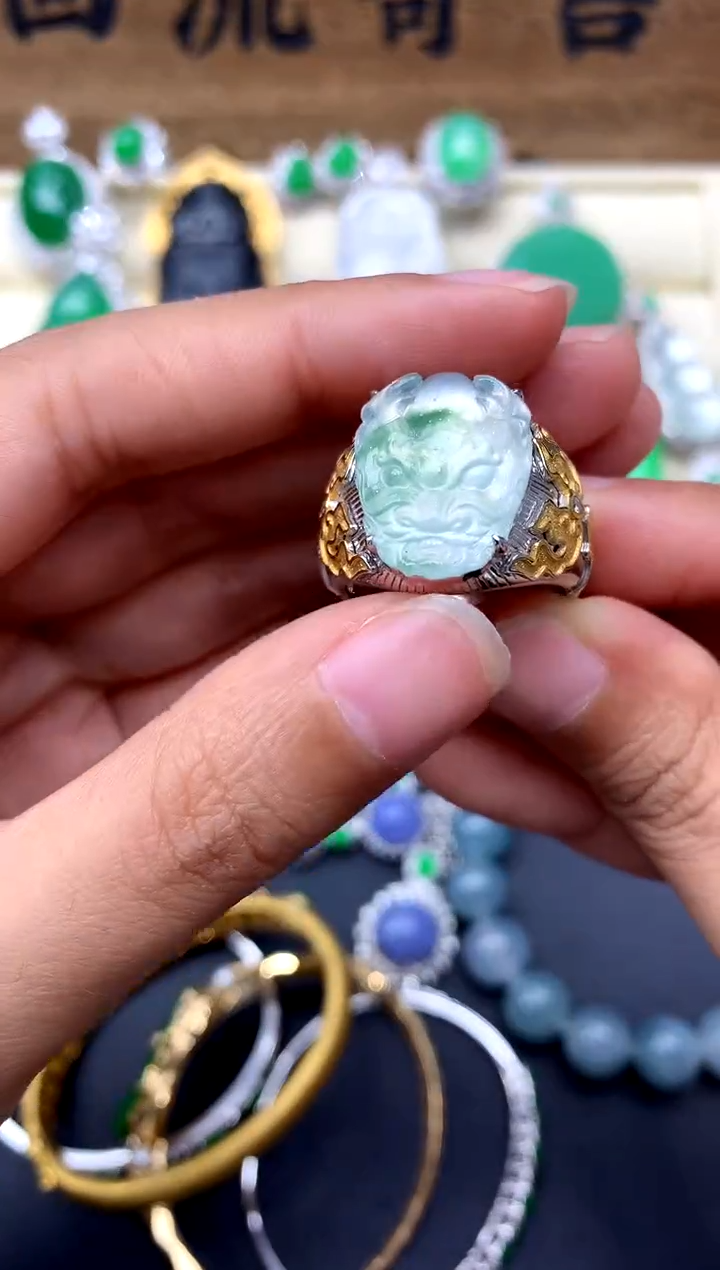 【闪购商品】翡翠戒指18K金镶嵌409-中国好珍宝