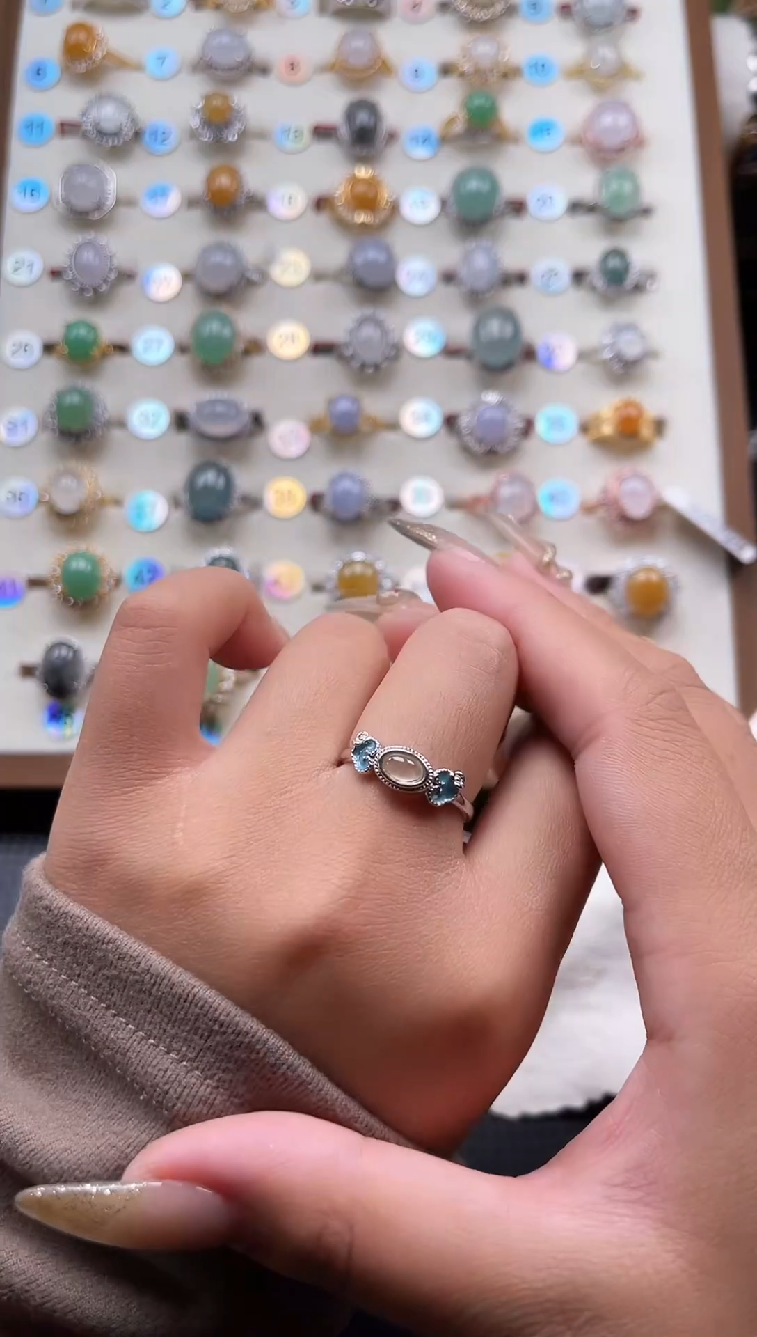 【闪购商品】翡翠戒指银S925镶嵌天然A货翡翠戒指