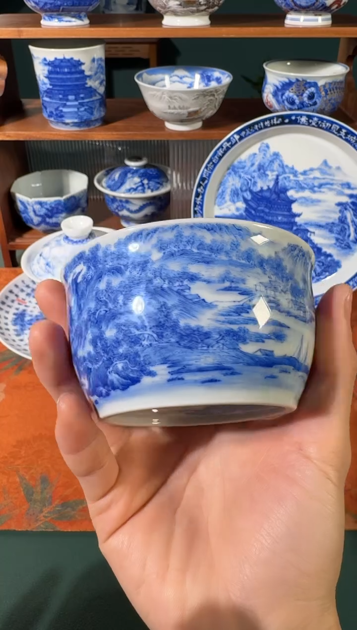 【闪购商品】杯杯云山片玉夏山图缸杯