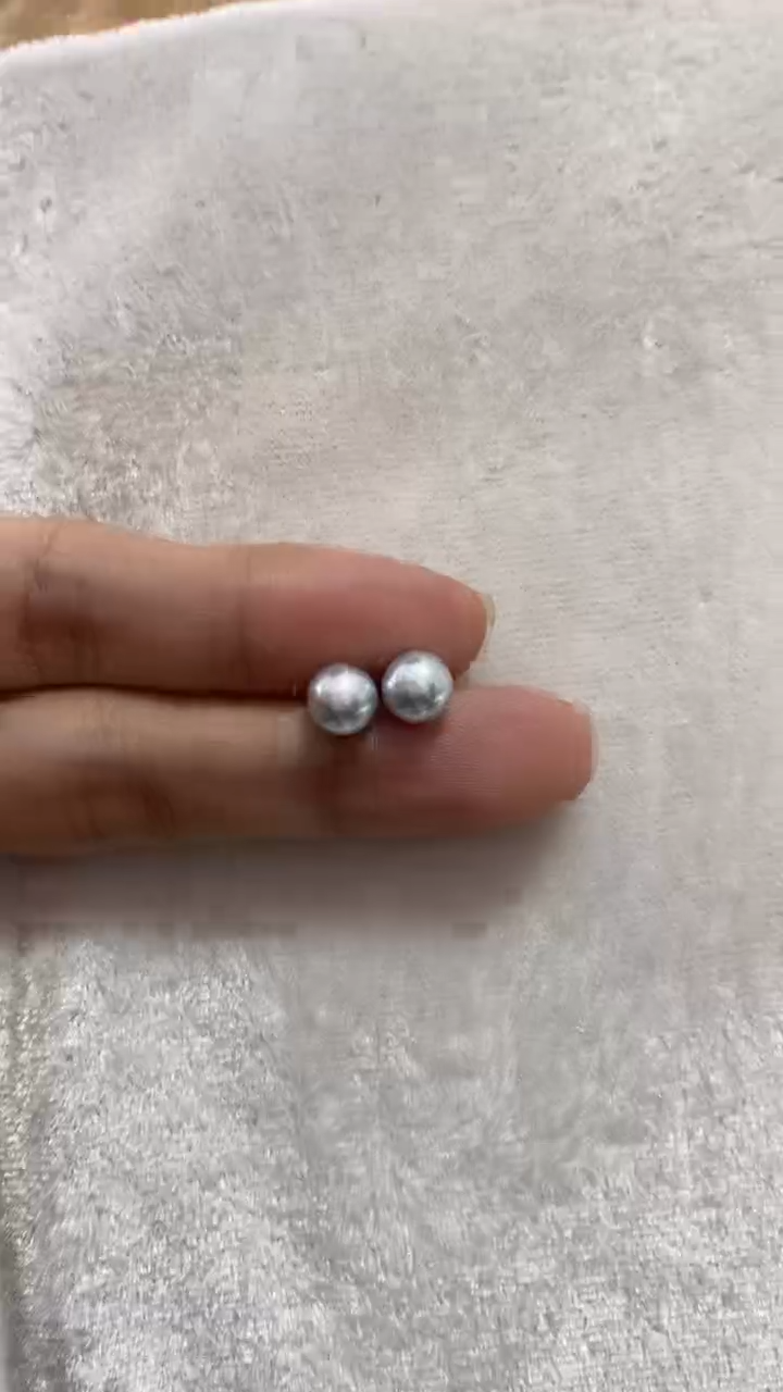 【闪购商品】海水珍珠耳饰银S925镶嵌6-7mm