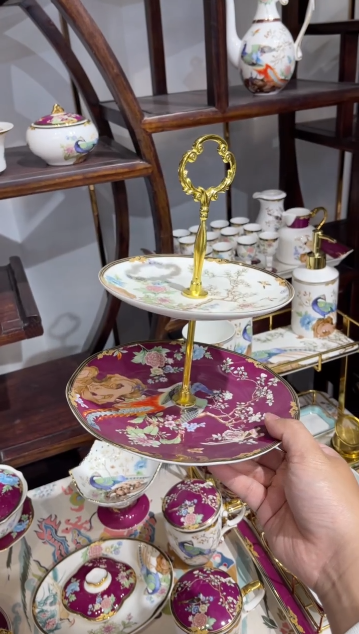 45%以上骨粉骨瓷双层点心盘