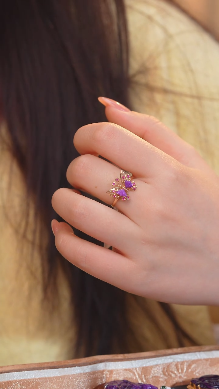 【闪购商品】苏纪石（舒俱来）戒指18K金镶嵌多样性发（24号）@@Q9468