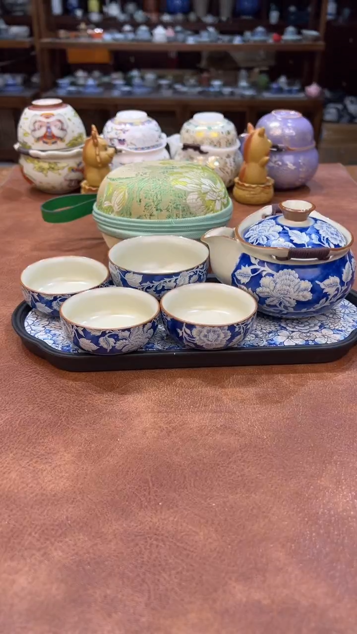 真的很便宜会开片的旅行茶具