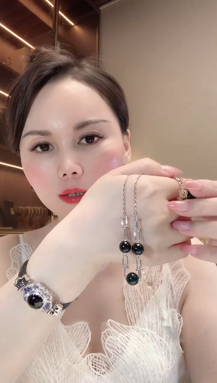 翡翠18K金镶嵌套链D76 翡翠翡翠