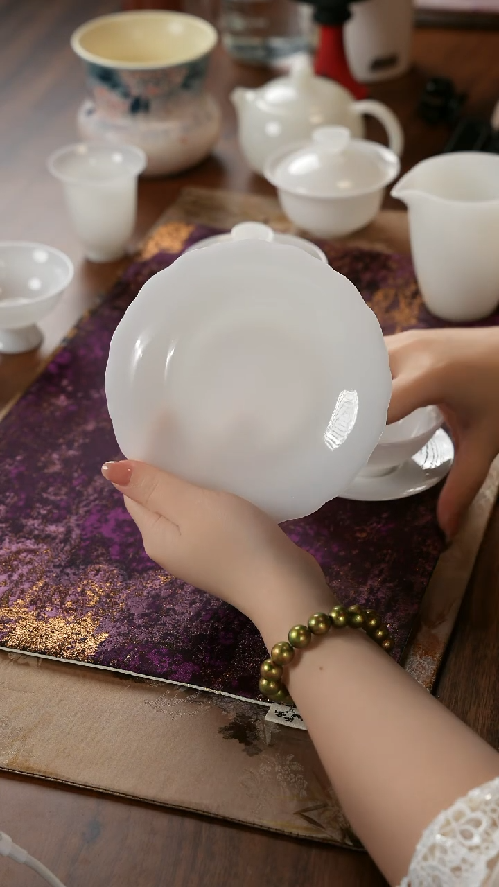 陶瓷茶具白璞玉壶承