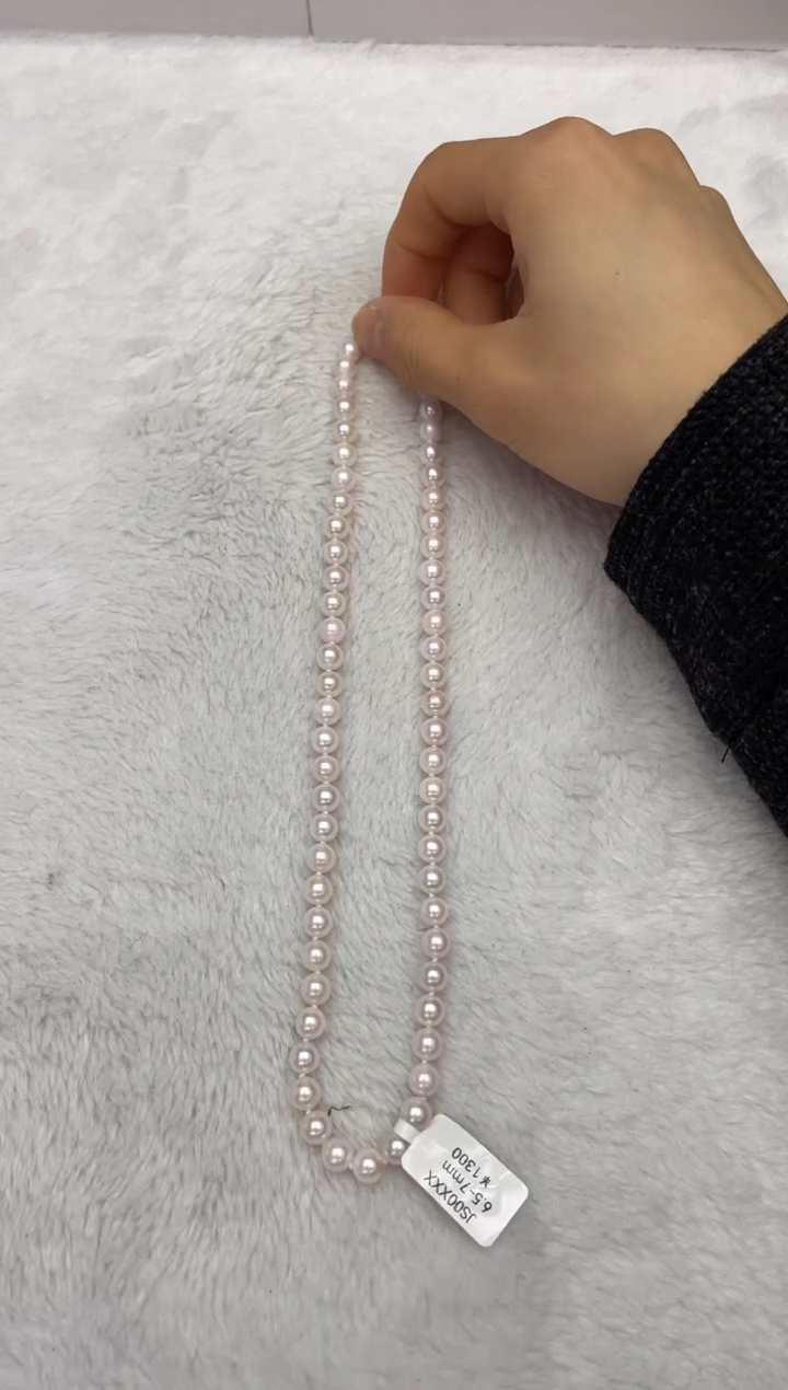 【闪购商品】海水珍珠项链银S925镶嵌AK6.5-7mm（多样性发一）