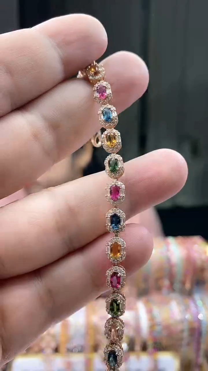 【闪购商品】碧玺手链银S925镶嵌45354354354354354