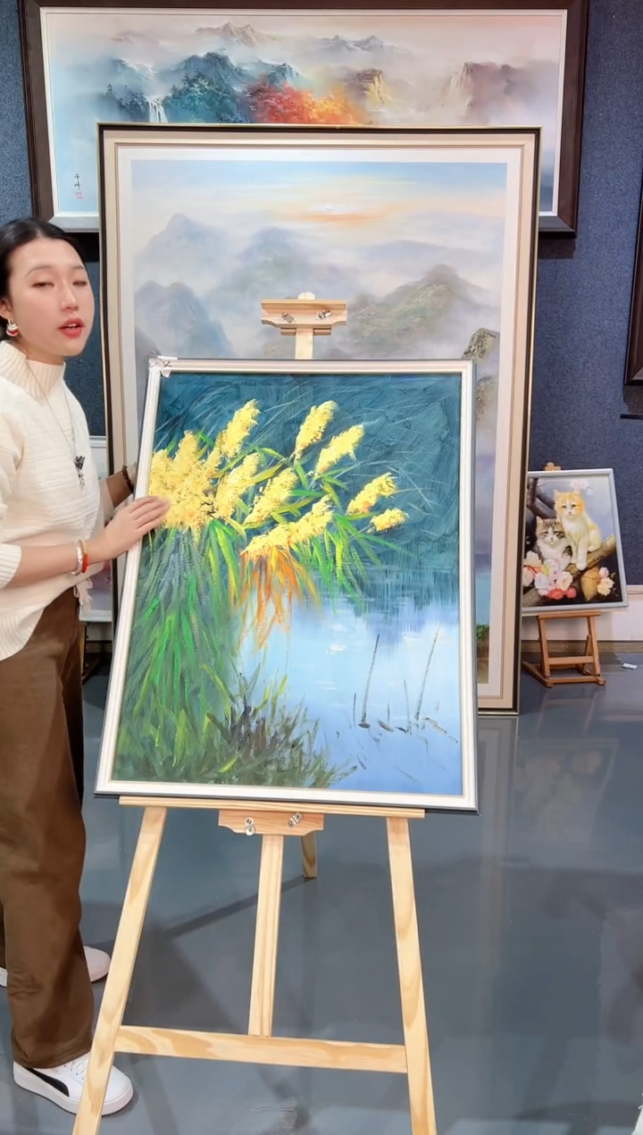 【闪购商品】油画11号 60*80 芦苇-手绘油画
