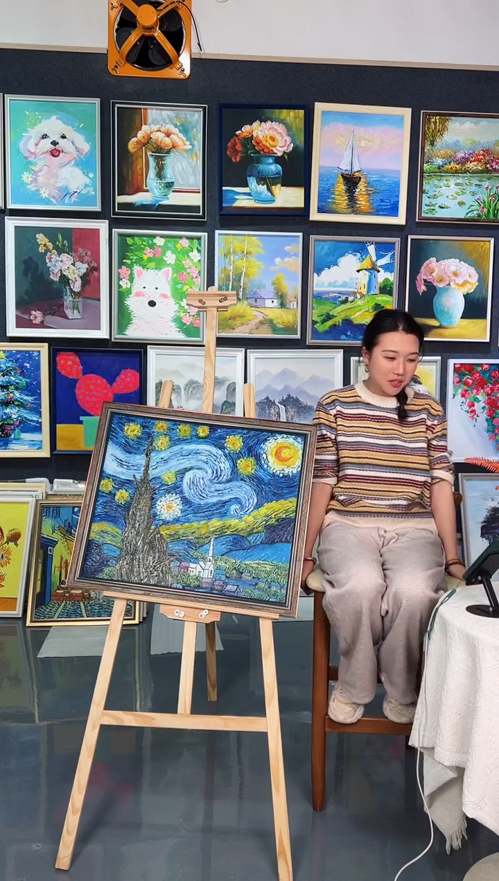 【闪购商品】油画169号 50*60 星空-手绘油画