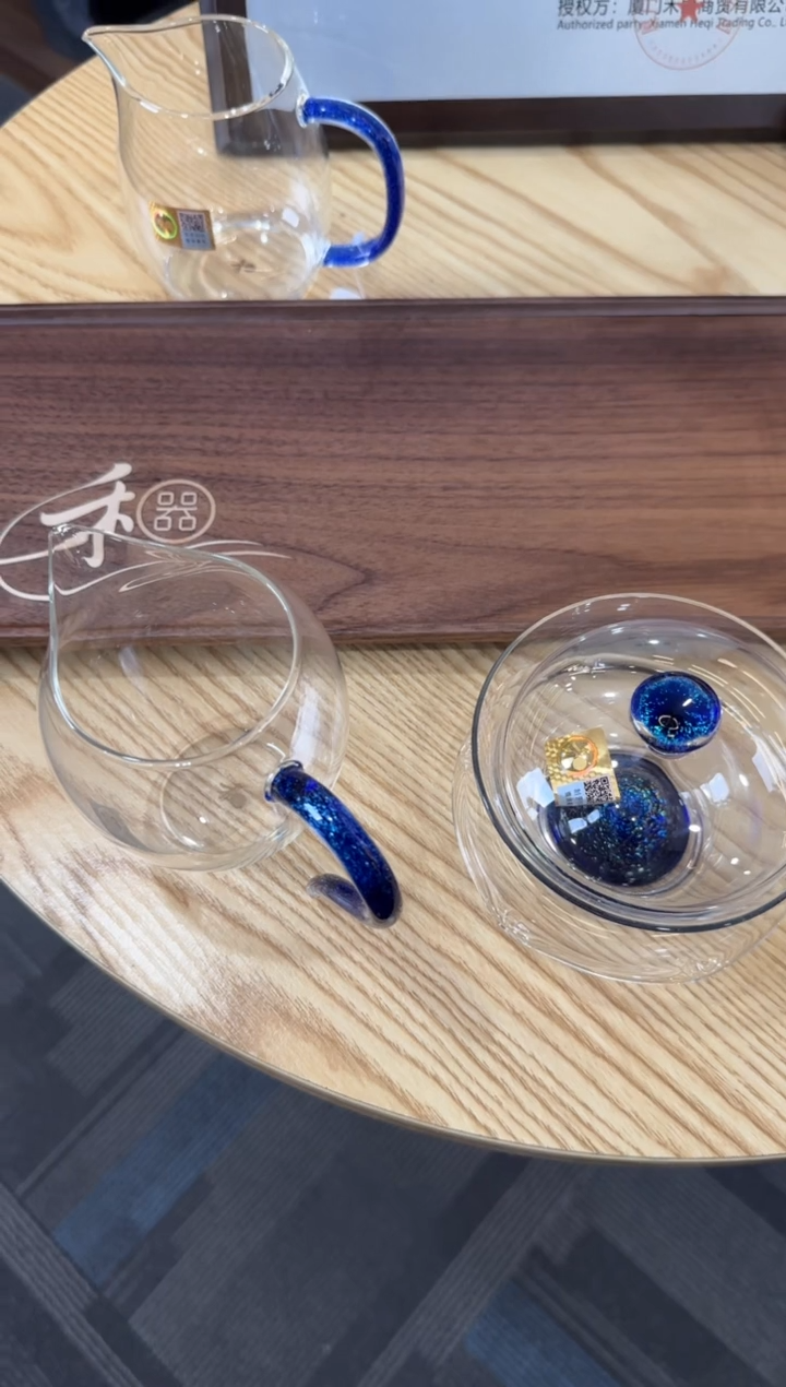 愚禾器 斑斓沁莲盖碗+怡然宝蓝金