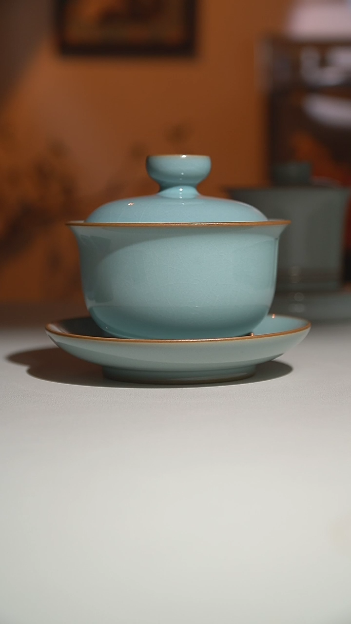【闪购商品】其他天青随缘盖碗运圈