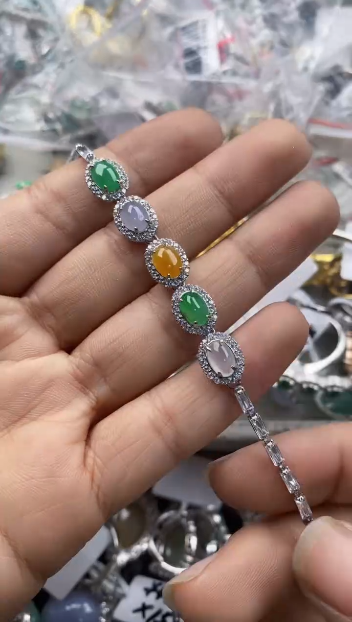 银S925镶嵌戒指翡翠888----5