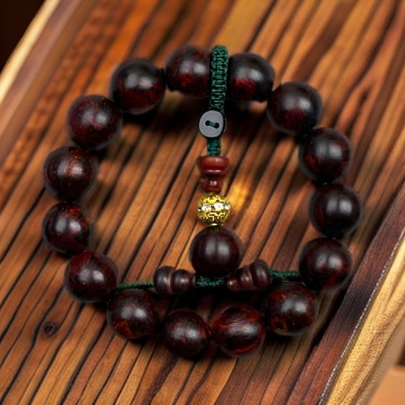 黄花梨1.5黑金火焰纹手串