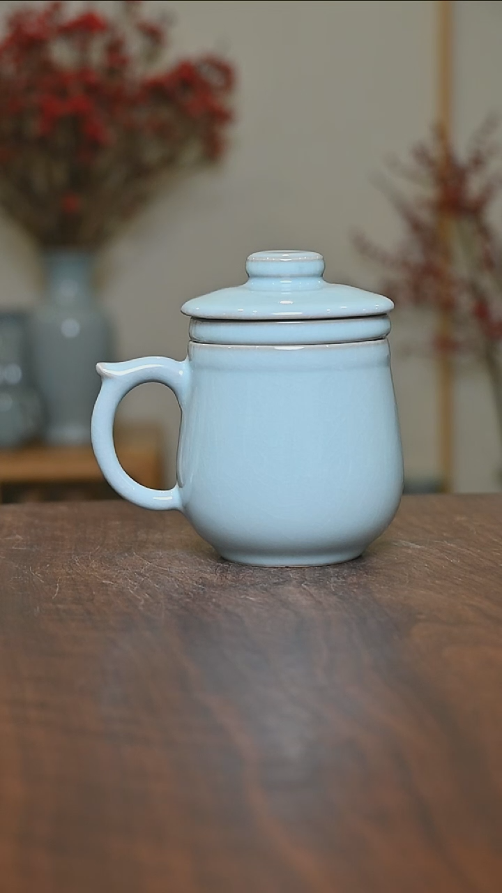 【闪购商品】其他微瑕天青釉无款茶水分离杯280毫升