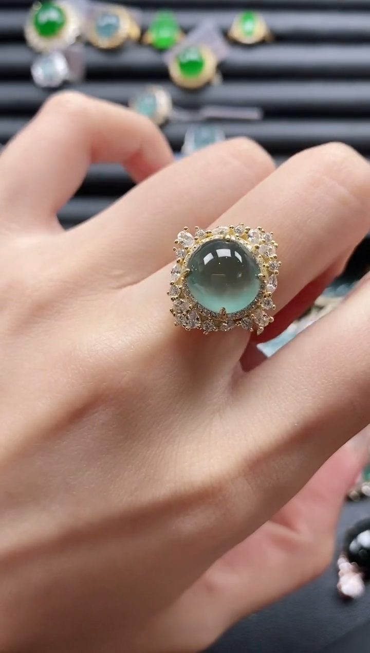 【闪购商品】翡翠戒指银S925镶嵌51151