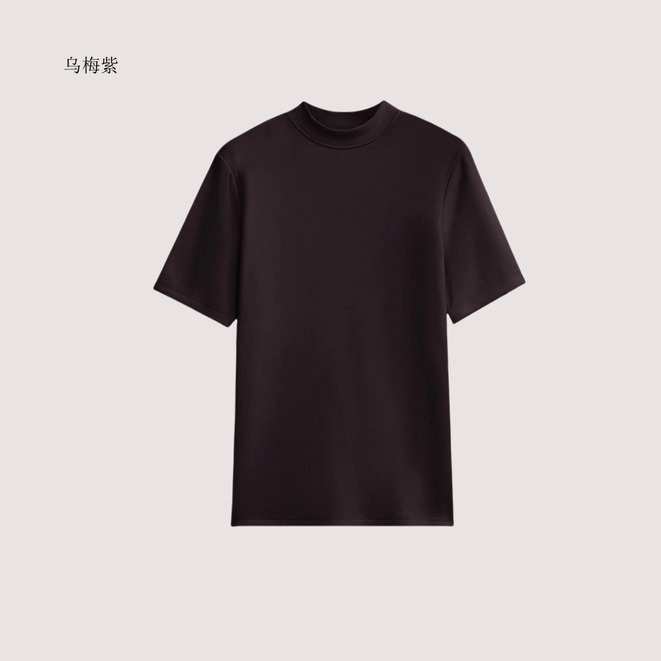 【春款上新】女士加厚华绒半高领短袖J087