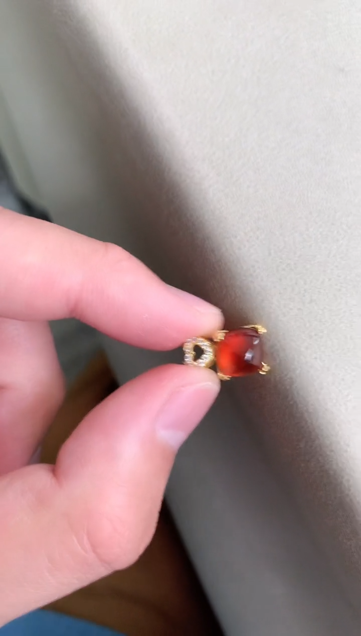 【闪购商品】石榴石吊坠(不含链)银S925镶嵌吊坠