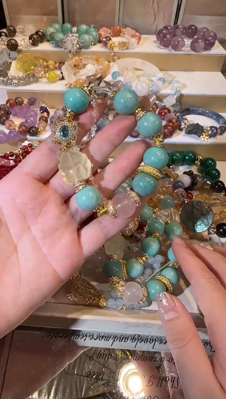 未镶嵌手串天河石多样性发一